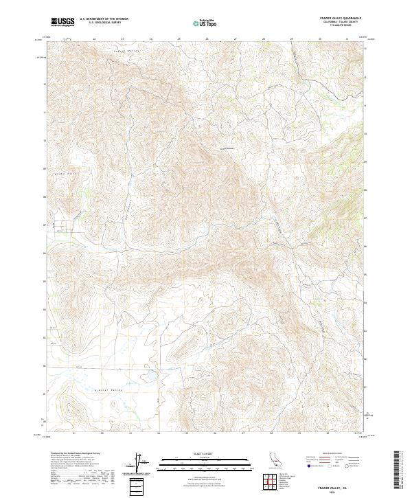 Frazier Valley, CA — USGS 7.5-minute topo (2021)