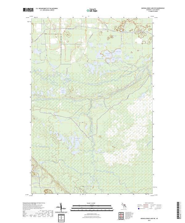 Muskallonge Lake SW, MI — USGS 7.5-minute topo (2023)