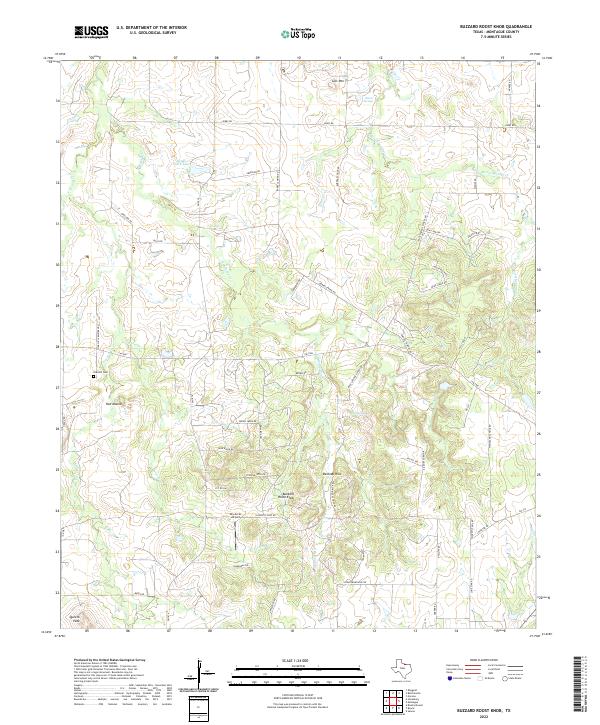 Buzzard Roost Knob, TX — USGS 7.5-minute topo (2022)