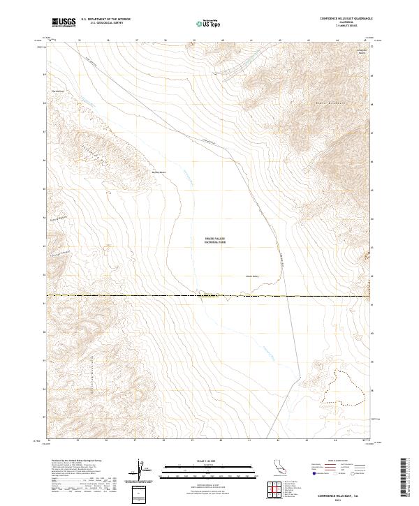 Confidence Hills East, CA — USGS 7.5-minute topo (2021)