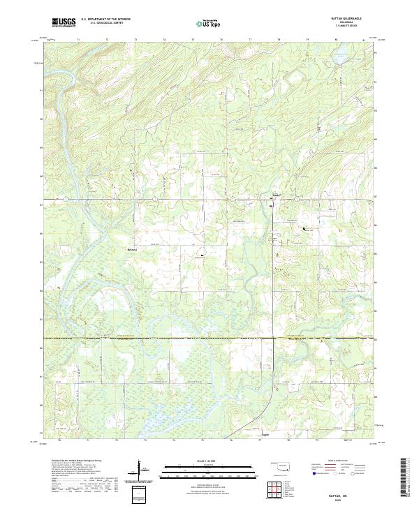 Rattan, OK — USGS 7.5-minute topo (2022)