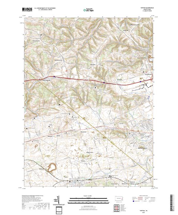 Topton, PA — USGS 7.5-minute topo (2023)