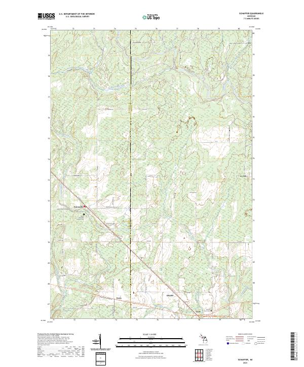 Schaffer, MI — USGS 7.5-minute topo (2023)