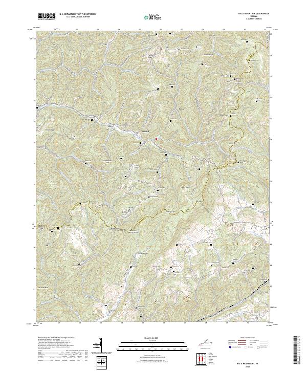Big A Mountain, VA — USGS 7.5-minute topo (2022)