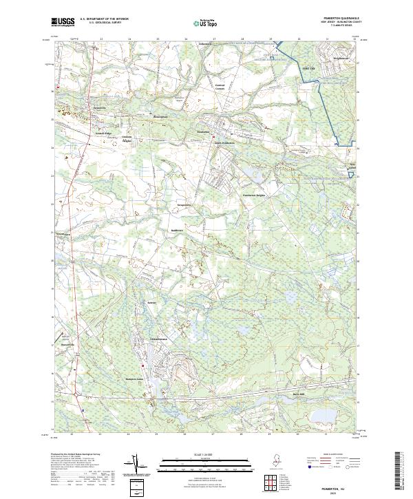 Pemberton, NJ — USGS 7.5-minute topo (2023)