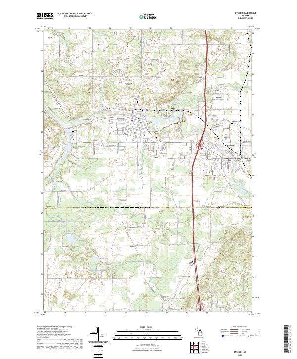 Otsego, MI — USGS 7.5-minute topo (2023)