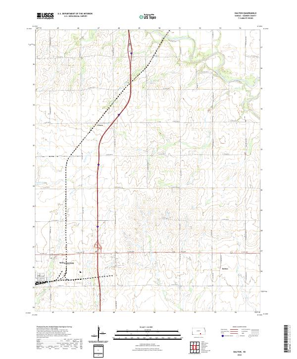 Dalton, KS — USGS 7.5-minute topo (2022)