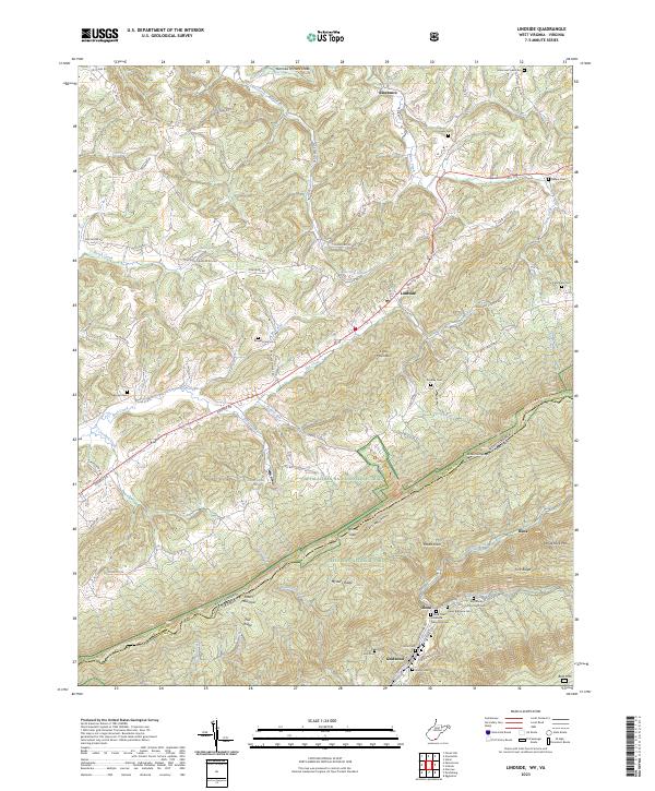 Lindside, WV-VA — USGS 7.5-minute topo (2023)