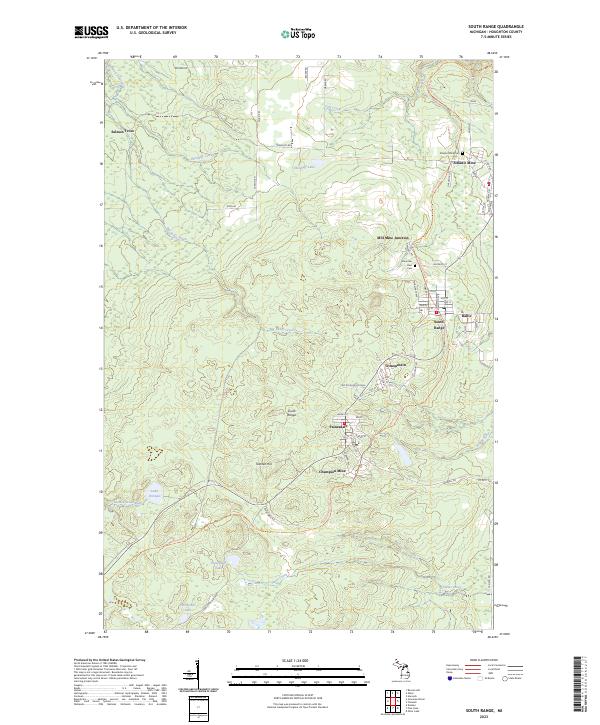 South Range, MI — USGS 7.5-minute topo (2023)
