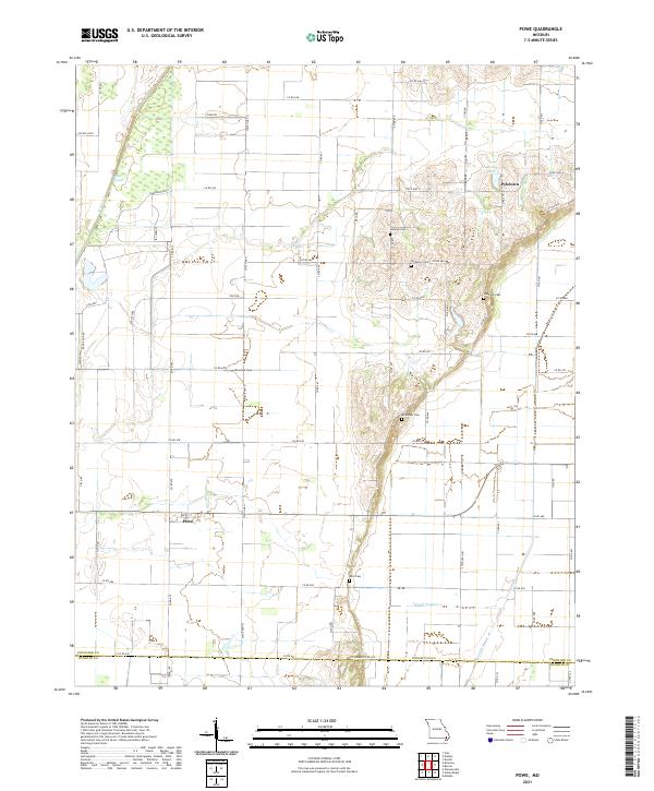 Powe, MO — USGS 7.5-minute topo (2021)