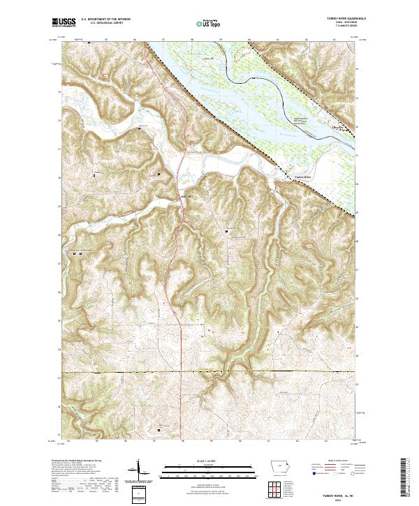 Turkey River, IA-WI — USGS 7.5-minute topo (2022)