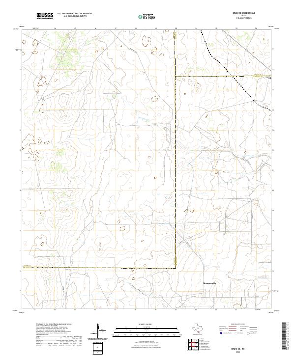Bruni SE, TX — USGS 7.5-minute topo (2022)