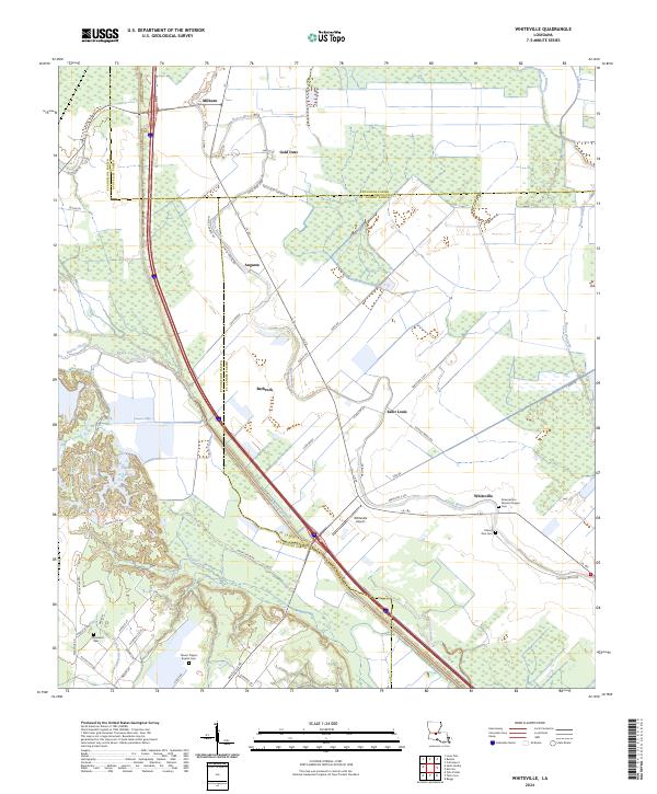 Whiteville, LA — USGS 7.5-minute topo (2024)