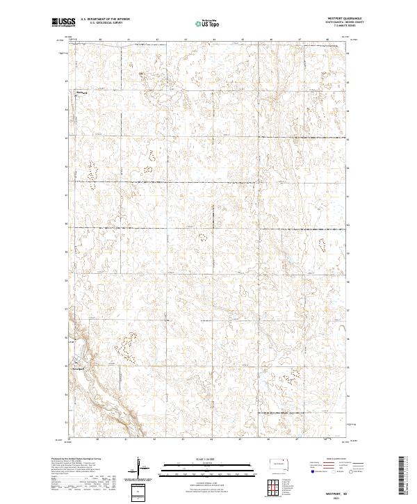 Westport, SD — USGS 7.5-minute topo (2021)