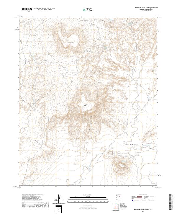 Rotten Bananas Butte, AZ — USGS 7.5-minute topo (2021)