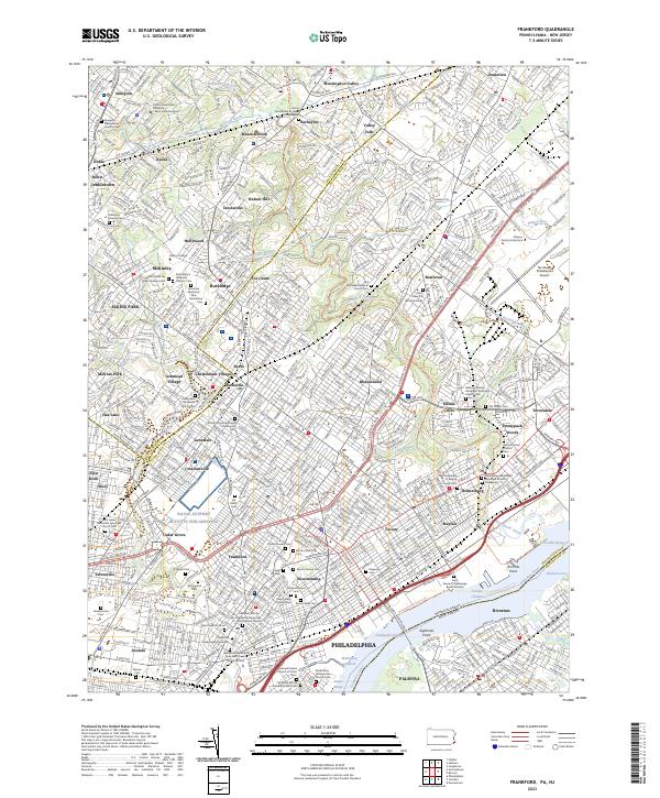 Frankford, PA-NJ — USGS 7.5-minute topo (2023)