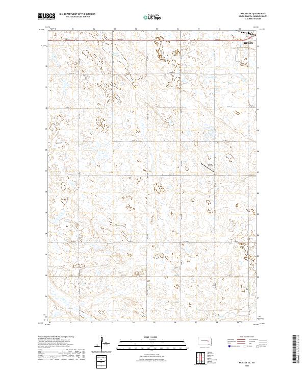 Wolsey SE, SD — USGS 7.5-minute topo (2021)