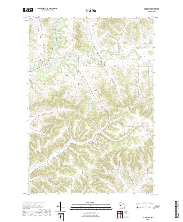 Gilmanton, WI — USGS 7.5-minute topo (2022)