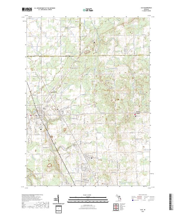 Clio, MI — USGS 7.5-minute topo (2023)
