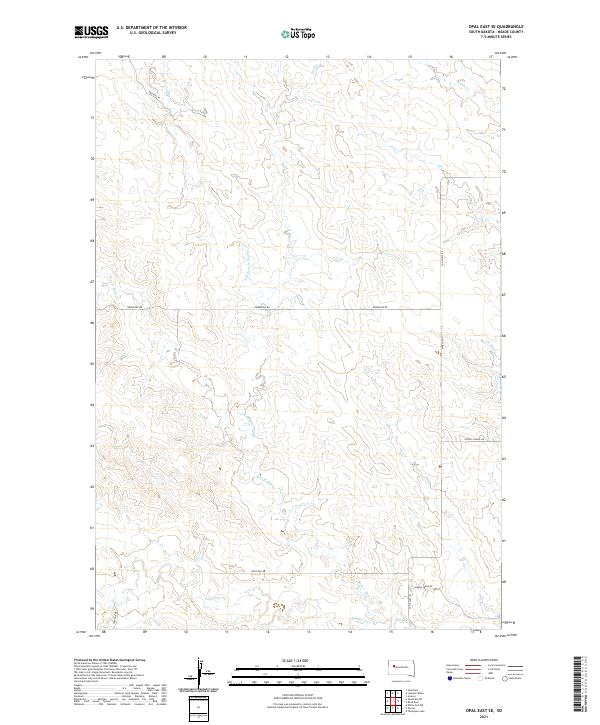 Opal East SE, SD — USGS 7.5-minute topo (2021)