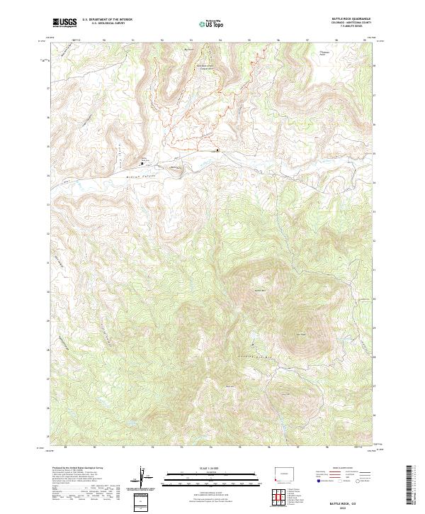 Battle Rock, CO — USGS 7.5-minute topo (2022)