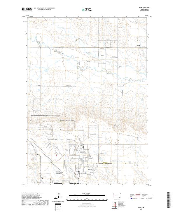 Bend, SD — USGS 7.5-minute topo (2021)