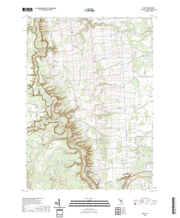 Ruby, MI — USGS 7.5-minute topo (2023)