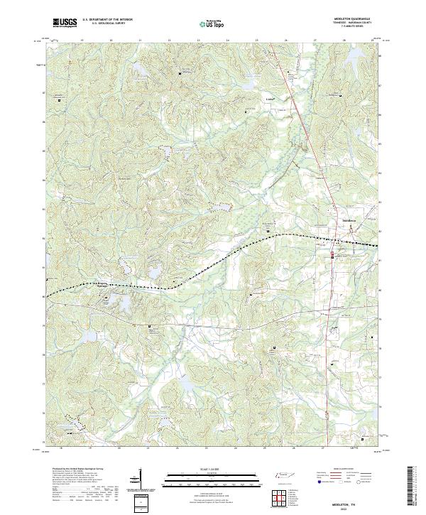 Middleton, TN — USGS 7.5-minute topo (2022)