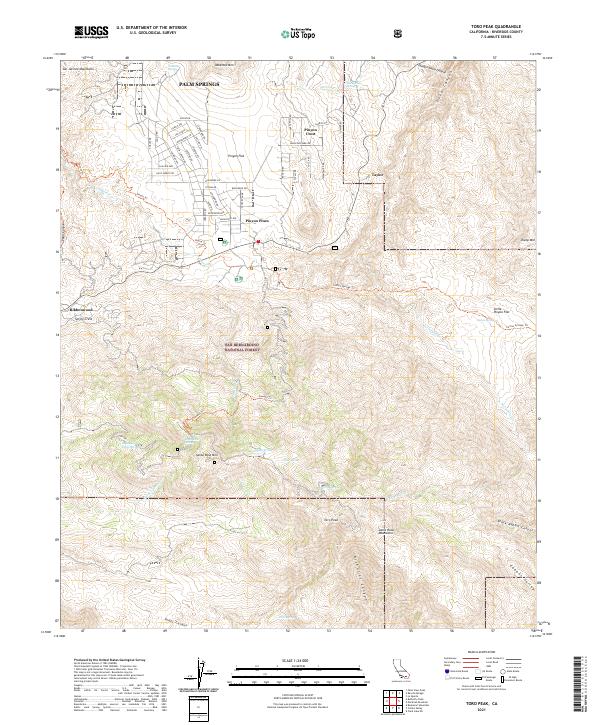 Toro Peak, CA — USGS 7.5-minute topo (2021)