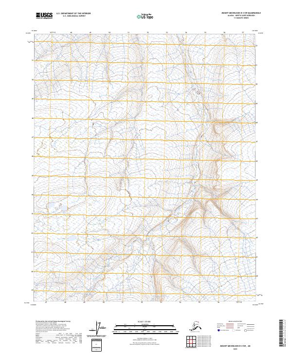 Mount Michelson D-3 SW, AK — USGS 7.5-minute topo (2023)
