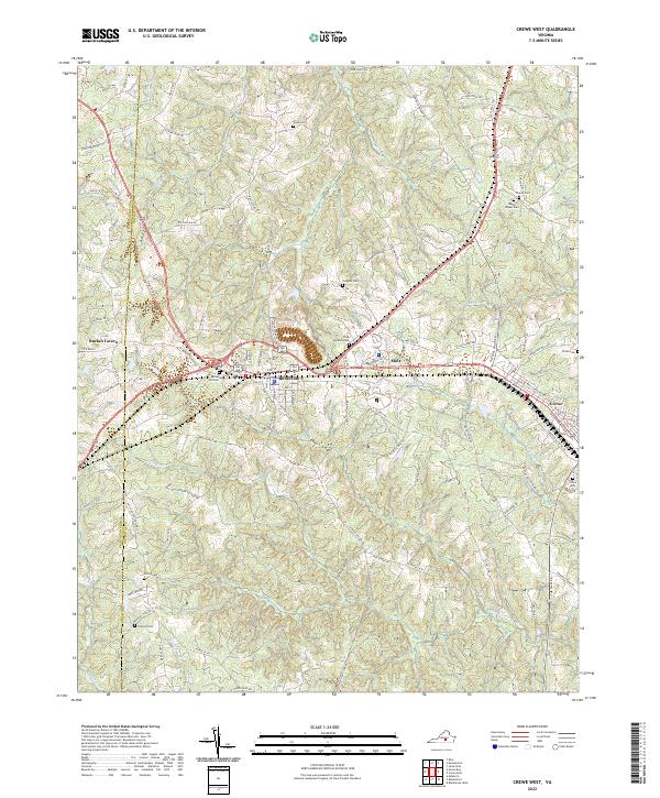Crewe West, VA — USGS 7.5-minute topo (2022)