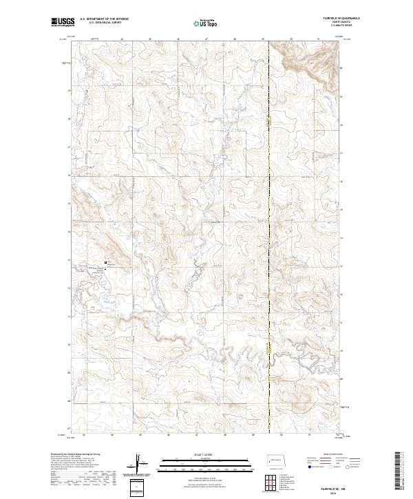 Fairfield SE, ND — USGS 7.5-minute topo (2024)