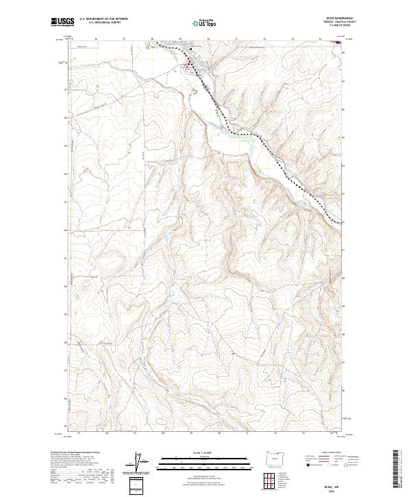 Echo, OR — USGS 7.5-minute topo (2024)