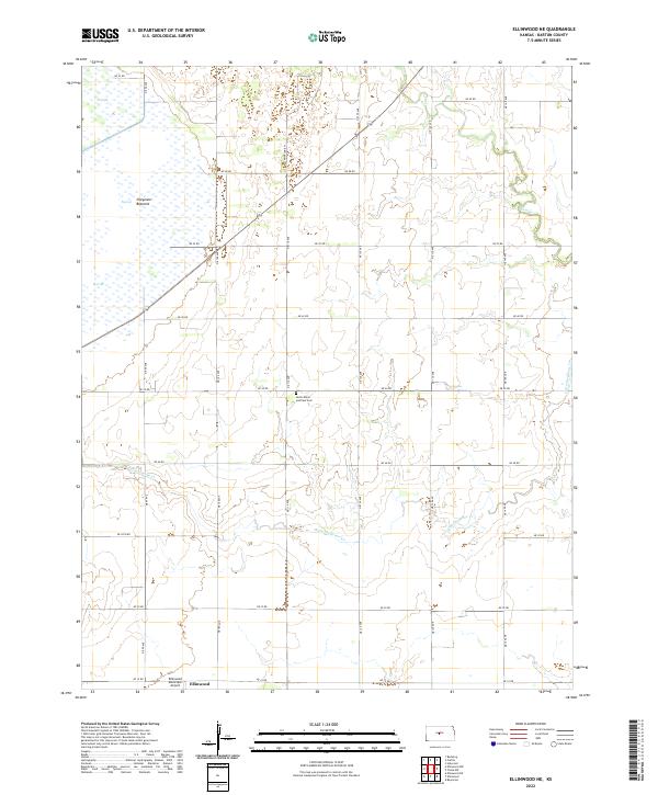 Ellinwood NE, KS — USGS 7.5-minute topo (2022)
