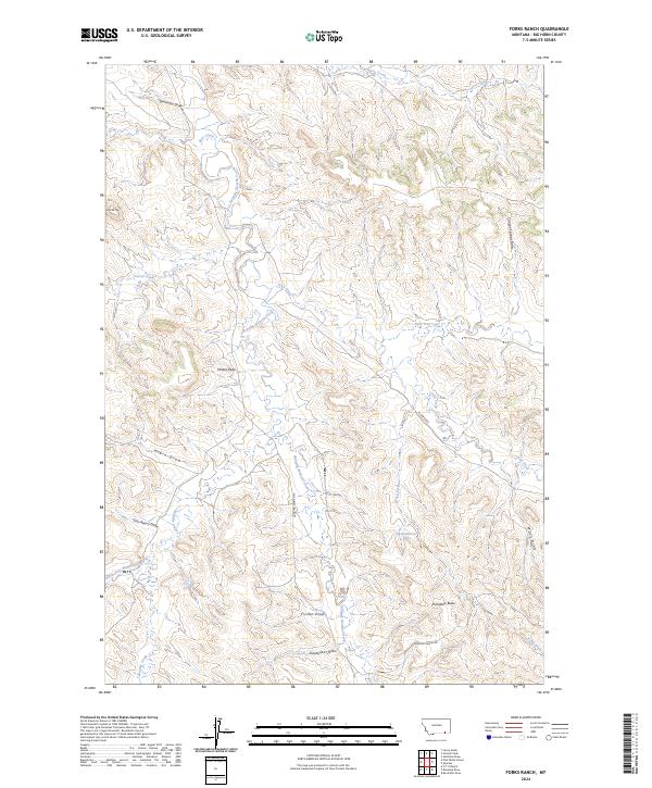 Forks Ranch, MT — USGS 7.5-minute topo (2024)