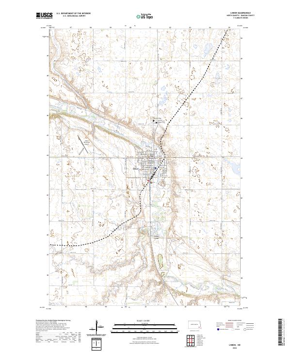 Lisbon, ND — USGS 7.5-minute topo (2024)