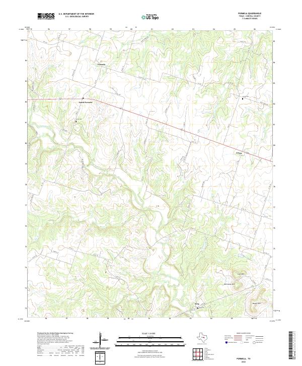 Purmela, TX — USGS 7.5-minute topo (2022)