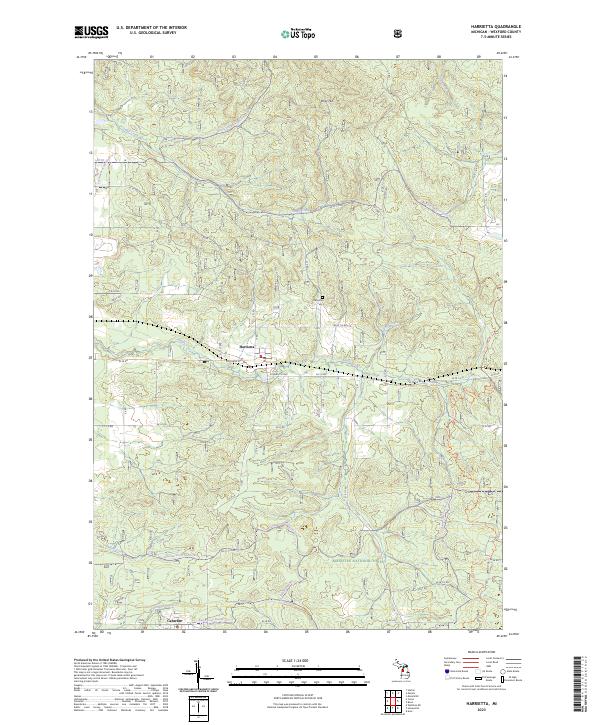 Harrietta, MI — USGS 7.5-minute topo (2023)