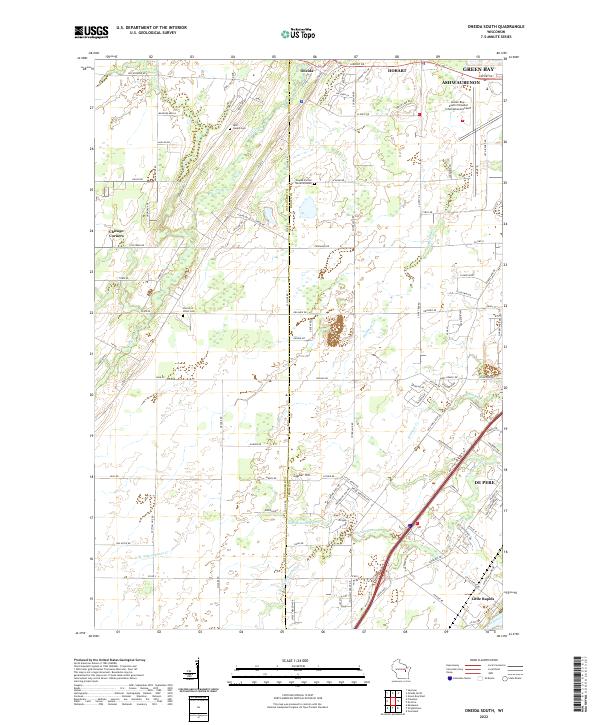 Oneida South, WI — USGS 7.5-minute topo (2022)