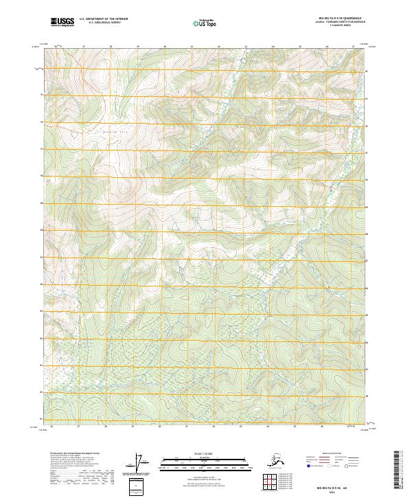 Big Delta D-5 SE, AK — USGS 7.5-minute topo (2024)