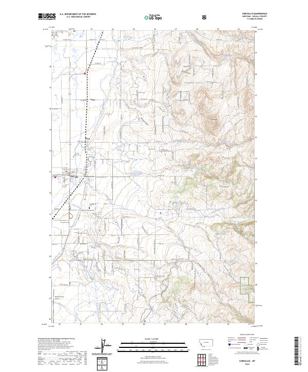 Corvallis, MT — USGS 7.5-minute topo (2024)