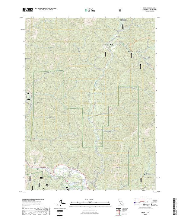 Dedrick, CA — USGS 7.5-minute topo (2023)