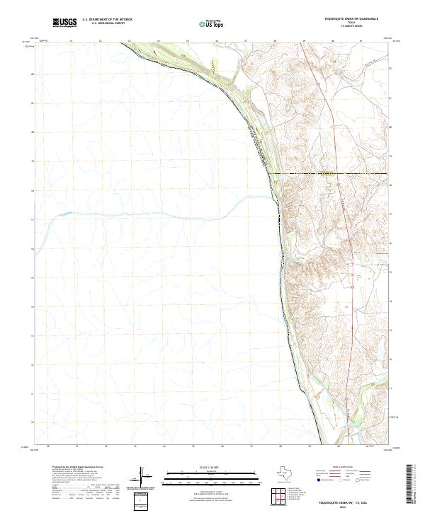 Tequesquite Creek SW, TX,COA, US — USGS 7.5-minute topo (2022)