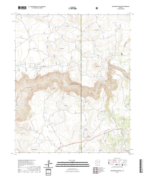 Buckhorn Mountain, AZ — USGS 7.5-minute topo (2021)