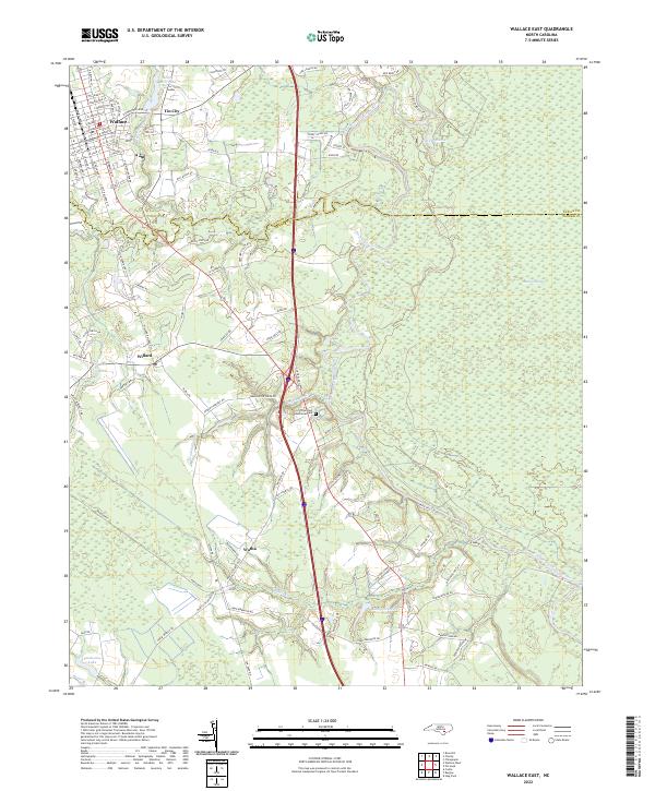 Wallace East, NC — USGS 7.5-minute topo (2022)