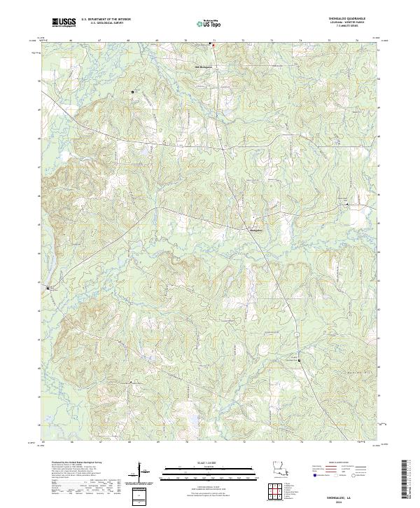 Shongaloo, LA — USGS 7.5-minute topo (2024)