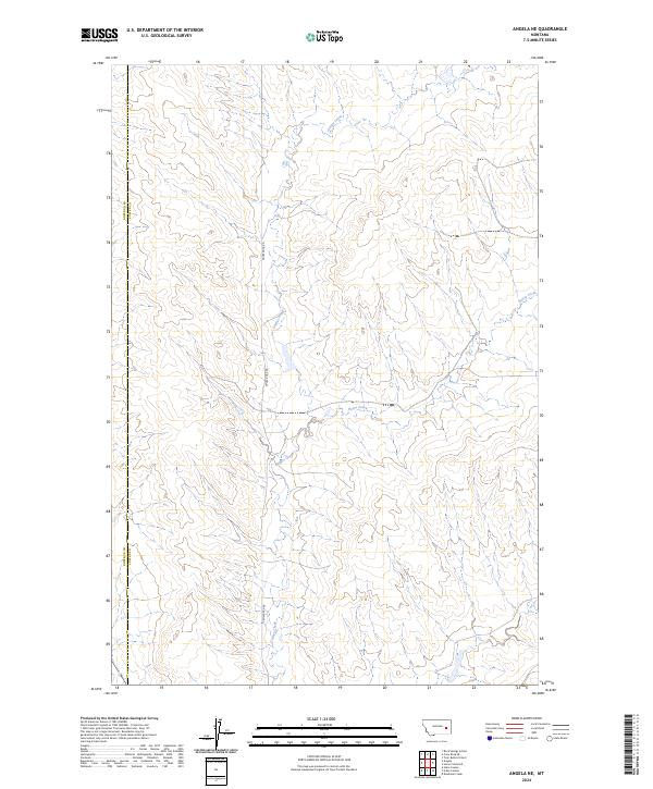 Angela NE, MT — USGS 7.5-minute topo (2024)