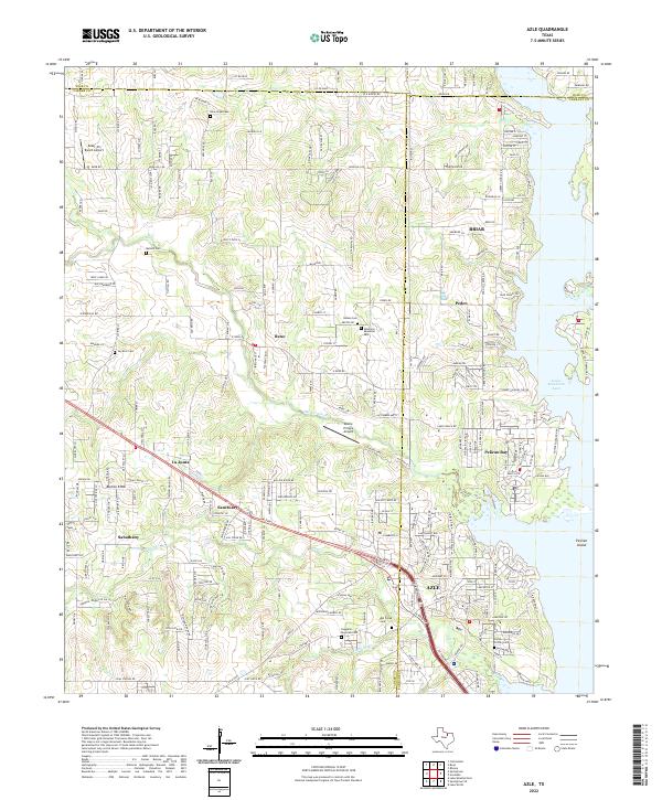 Azle, TX — USGS 7.5-minute topo (2022)