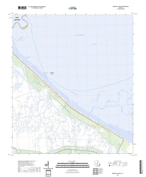 Martello Castle, LA — USGS 7.5-minute topo (2024)