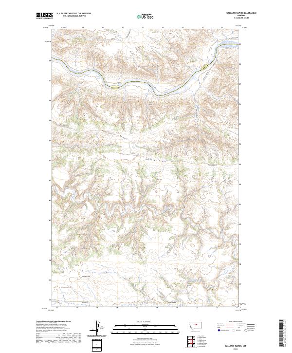Gallatin Rapids, MT — USGS 7.5-minute topo (2024)